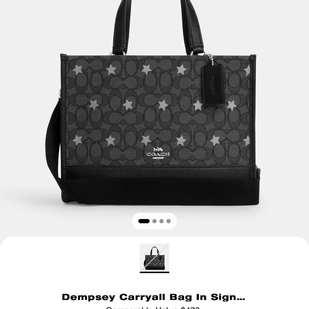 Authentic Coach Dempsey tote and shoulder strap. It has never been carried.